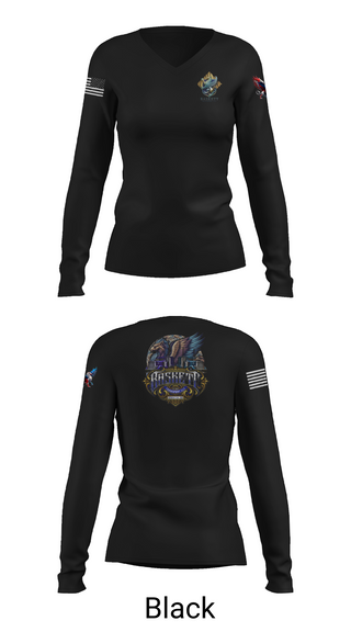 Womens Long Sleeve Vneck Shirt, Baskett Transport LLC, , Teamtime, Team time, sublimation, custom sports apparel, team uniforms, spirit wear, spiritwear, sports uniforms, custom shirts, team store, custom team store, fundraiser sports, apparel fundraiser