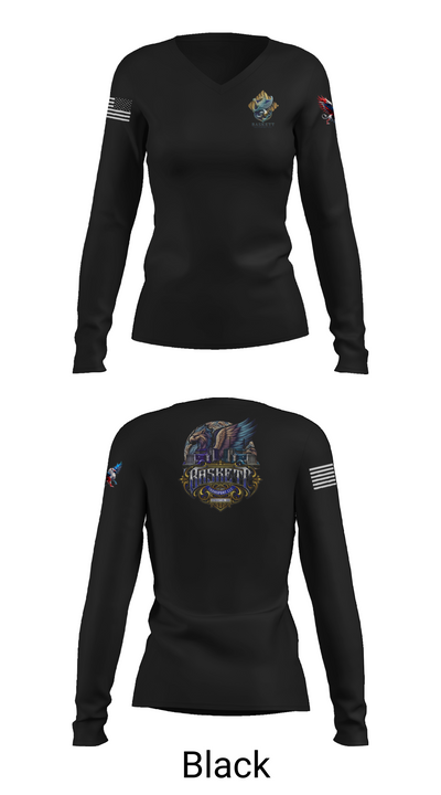 Baskett Transport LLC 41434065 Women's Long Sleeve V-neck Shirt - 35