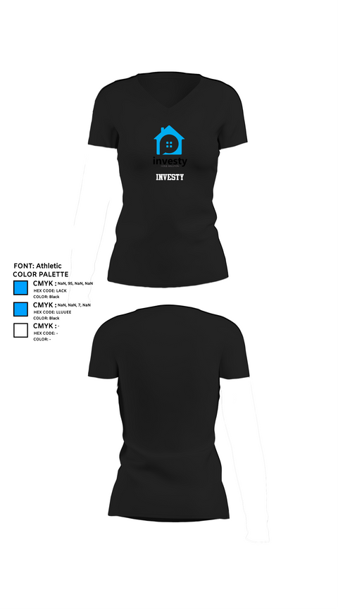 Womens Short Sleeve Vneck Shirt, Investy, , Teamtime, Team time, sublimation, custom sports apparel, team uniforms, spirit wear, spiritwear, sports uniforms, custom shirts, team store, custom team store, fundraiser sports, apparel fundraiser