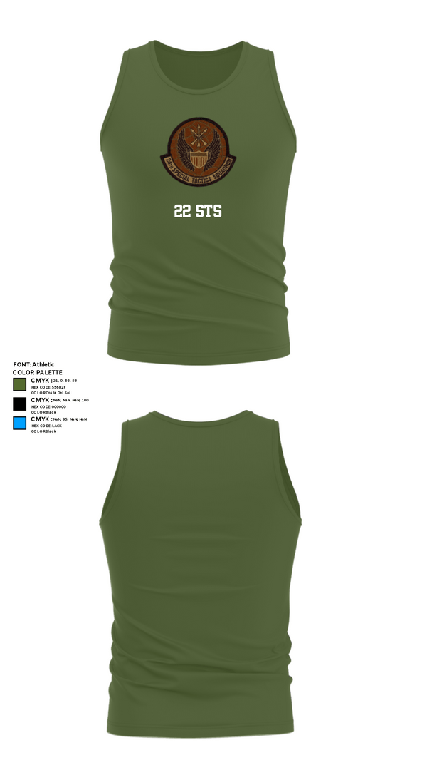 Tank Top, 22 STS, Air Force, Teamtime, Team time, sublimation, custom sports apparel, team uniforms, spirit wear, spiritwear, sports uniforms, custom shirts, team store, custom team store, fundraiser sports, apparel fundraiser