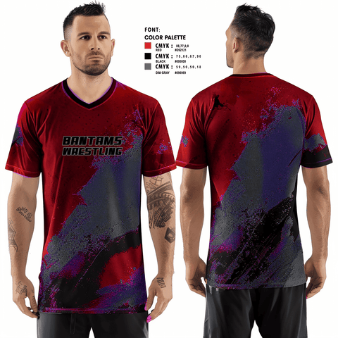 Womens Short Sleeve Vneck Shirt, BANTAMS, Wrestling, Teamtime, Team time, sublimation, custom sports apparel, team uniforms, spirit wear, spiritwear, sports uniforms, custom shirts, team store, custom team store, fundraiser sports, apparel fundraiser