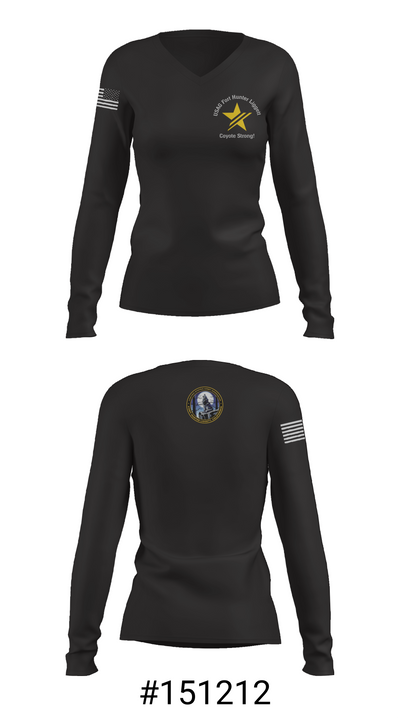USAG Fort Hunter Liggett 63264859 Women's Long Sleeve V-neck Shirt - 7