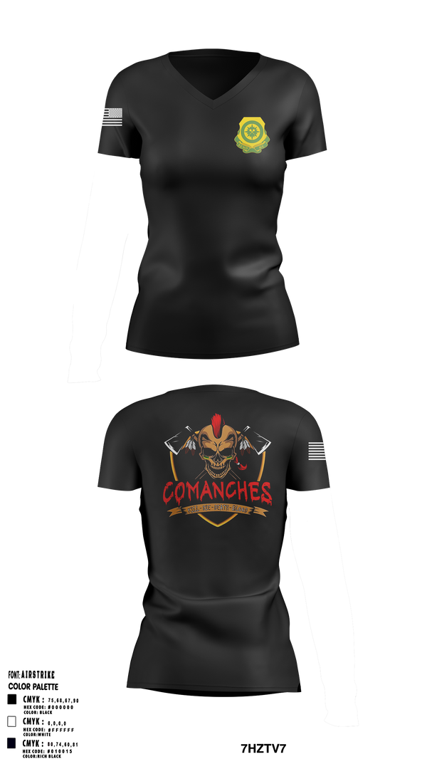 Womens Short Sleeve Vneck Shirt, C Co., 795th MP BN, Army, Teamtime, Team time, sublimation, custom sports apparel, team uniforms, spirit wear, spiritwear, sports uniforms, custom shirts, team store, custom team store, fundraiser sports, apparel fundraiser