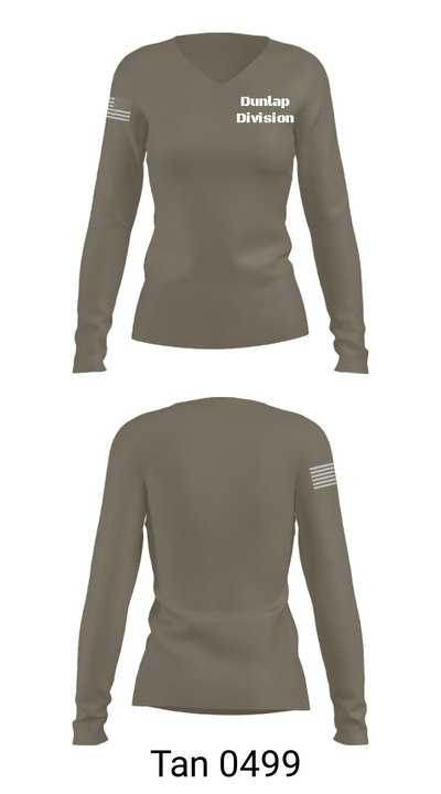 Dunlap Division 37393117 Women's Long Sleeve V-neck Shirt - 73