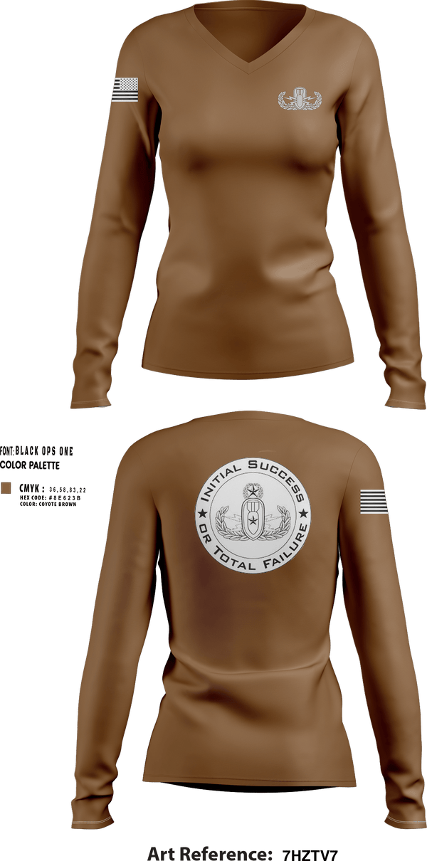 Womens Long Sleeve Vneck Shirt, E.O.D Mobile Unit 1, , Teamtime, Team time, sublimation, custom sports apparel, team uniforms, spirit wear, spiritwear, sports uniforms, custom shirts, team store, custom team store, fundraiser sports, apparel fundraiser