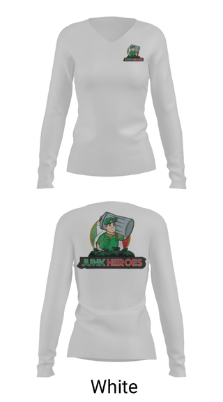 Women's Long Sleeve Vneck Shirt, Junk Heroes, , Teamtime, Team time, sublimation, custom sports apparel, team uniforms, spirit wear, spiritwear, sports uniforms, custom shirts, team store, custom team store, fundraiser sports, apparel fundraiser