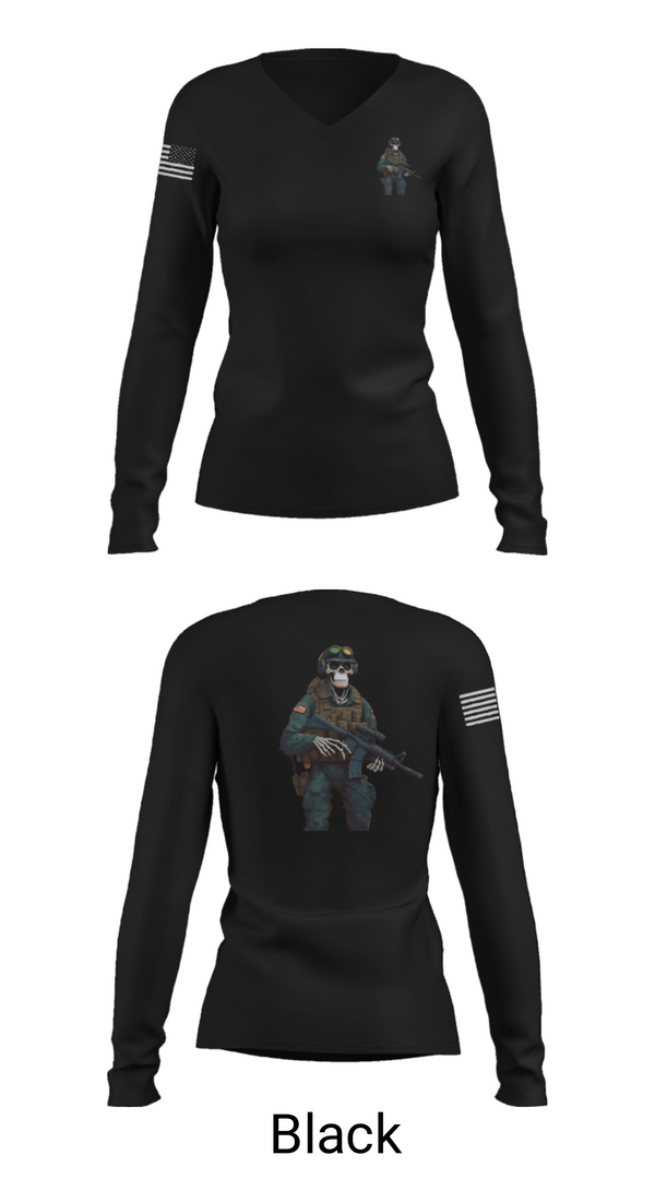 Women's Long Sleeve Vneck Shirt, 3d lsb, Marines, Teamtime, Team time, sublimation, custom sports apparel, team uniforms, spirit wear, spiritwear, sports uniforms, custom shirts, team store, custom team store, fundraiser sports, apparel fundraiser