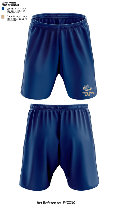Notre Dame Catholic High School Golf 8947293 Athletic Shorts With Pockets - 1