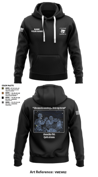 Hoodie, Charger Co. / 2-112th Infantry Battalion, National Guard, Teamtime, Team time, sublimation, custom sports apparel, team uniforms, spirit wear, spiritwear, sports uniforms, custom shirts, team store, custom team store, fundraiser sports, apparel fundraiser