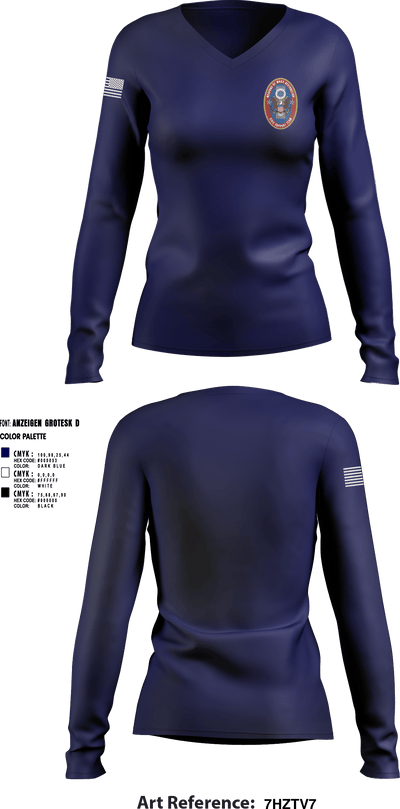 95th WMD CST 43629345 Women's Long Sleeve V-neck Shirt - 5