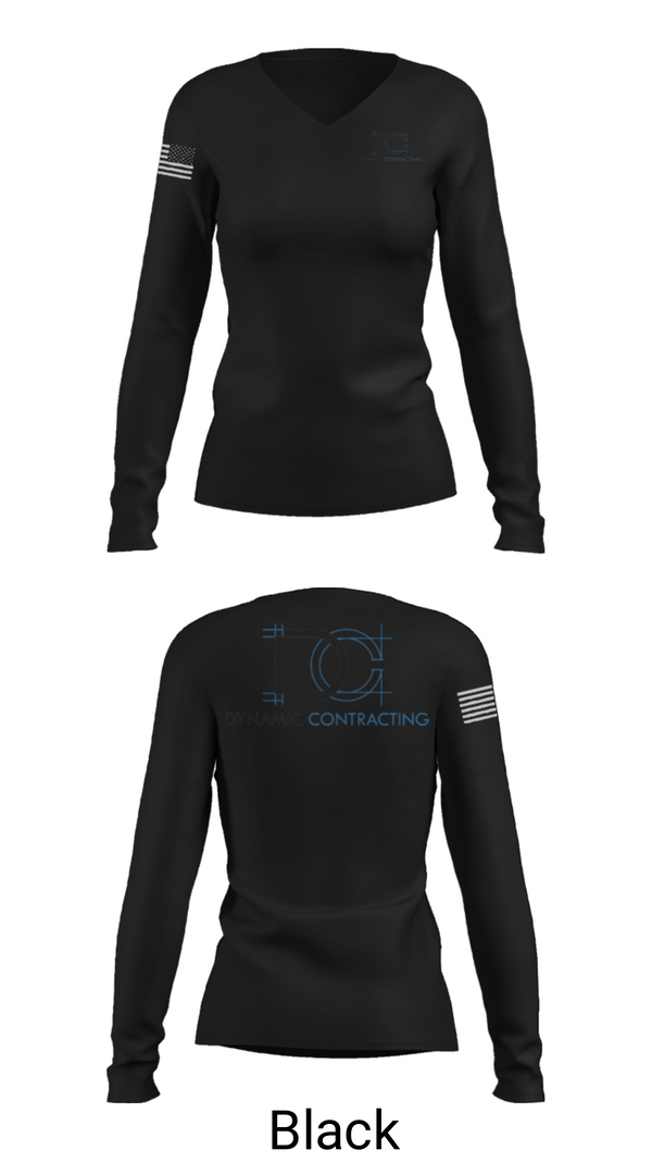 Women's Long Sleeve Vneck Shirt, Dynamic ContractingDynamic Contracting, , Teamtime, Team time, sublimation, custom sports apparel, team uniforms, spirit wear, spiritwear, sports uniforms, custom shirts, team store, custom team store, fundraiser sports, apparel fundraiser