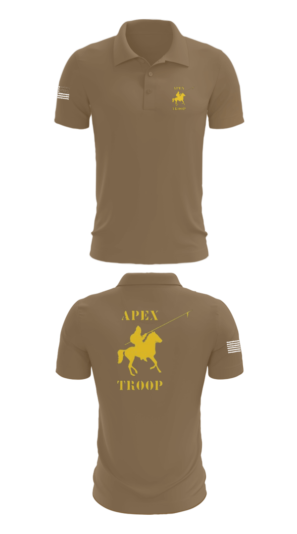 Short Sleeve Performance Polo, Alpha Troop, 1-221 CAV, National Guard, Teamtime, Team time, sublimation, custom sports apparel, team uniforms, spirit wear, spiritwear, sports uniforms, custom shirts, team store, custom team store, fundraiser sports, apparel fundraiser