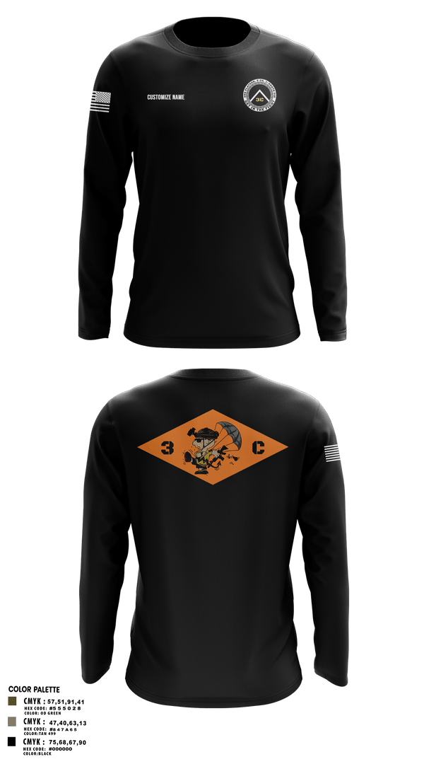Long Sleeve Performance Polo, 3rd Platoon, CCo, 1-508th PIR, , Teamtime, Team time, sublimation, custom sports apparel, team uniforms, spirit wear, spiritwear, sports uniforms, custom shirts, team store, custom team store, fundraiser sports, apparel fundraiser