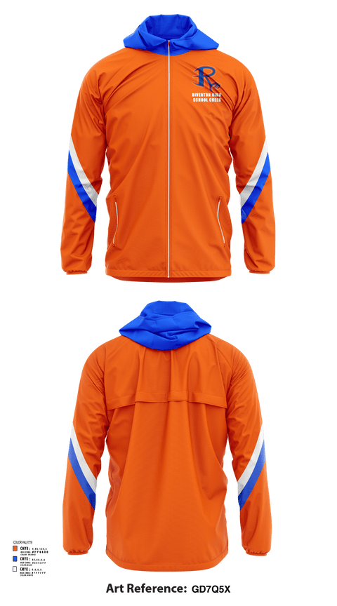 Windbreaker, Riverton High School Cheer, Cheer, Teamtime, Team time, sublimation, custom sports apparel, team uniforms, spirit wear, spiritwear, sports uniforms, custom shirts, team store, custom team store, fundraiser sports, apparel fundraiser
