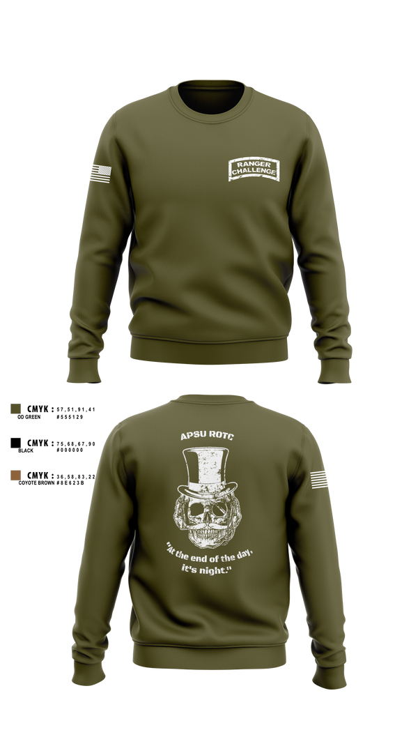 Crew Neck Sweatshirt, APSU RANGER CHALLENGE, Army, Teamtime, Team time, sublimation, custom sports apparel, team uniforms, spirit wear, spiritwear, sports uniforms, custom shirts, team store, custom team store, fundraiser sports, apparel fundraiser