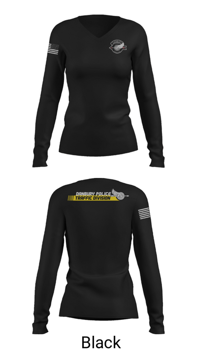 Danbury Police Traffic Unit 20625230 Women's Long Sleeve V-neck Shirt - 35