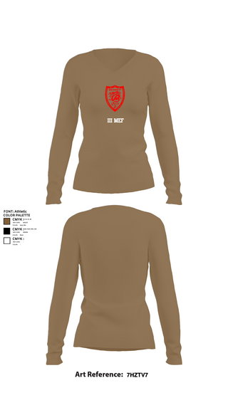 Womens Long Sleeve Vneck Shirt, III MEF, Marines, Teamtime, Team time, sublimation, custom sports apparel, team uniforms, spirit wear, spiritwear, sports uniforms, custom shirts, team store, custom team store, fundraiser sports, apparel fundraiser