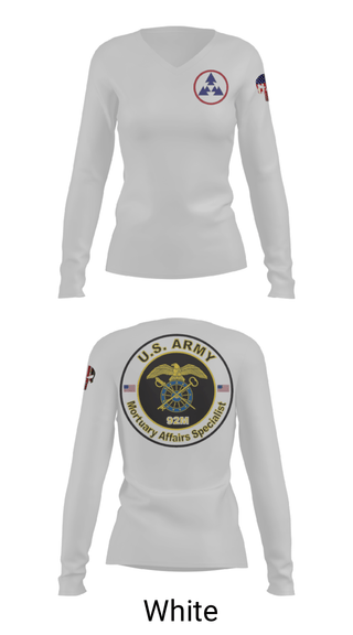 Women's Long Sleeve Vneck Shirt, 54th Quartermaster Company, , Teamtime, Team time, sublimation, custom sports apparel, team uniforms, spirit wear, spiritwear, sports uniforms, custom shirts, team store, custom team store, fundraiser sports, apparel fundraiser