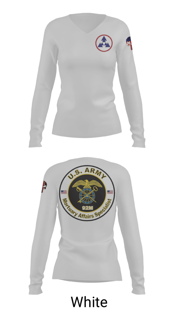 Women's Long Sleeve Vneck Shirt, 54th Quartermaster Company, , Teamtime, Team time, sublimation, custom sports apparel, team uniforms, spirit wear, spiritwear, sports uniforms, custom shirts, team store, custom team store, fundraiser sports, apparel fundraiser