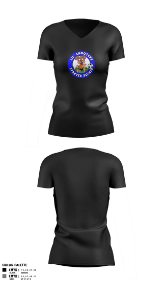 Womens Short Sleeve Vneck Shirt, Lil' Shooters Starter Soccer, Men's Soccer, Teamtime, Team time, sublimation, custom sports apparel, team uniforms, spirit wear, spiritwear, sports uniforms, custom shirts, team store, custom team store, fundraiser sports, apparel fundraiser