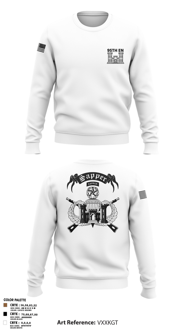 Crew Neck Sweatshirt, 95TH EN, Army, Teamtime, Team time, sublimation, custom sports apparel, team uniforms, spirit wear, spiritwear, sports uniforms, custom shirts, team store, custom team store, fundraiser sports, apparel fundraiser