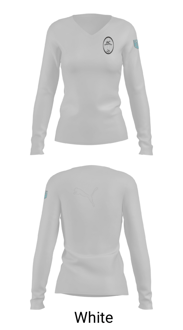 Women's Long Sleeve Vneck Shirt, Ac Connecticut, Men's Soccer, Teamtime, Team time, sublimation, custom sports apparel, team uniforms, spirit wear, spiritwear, sports uniforms, custom shirts, team store, custom team store, fundraiser sports, apparel fundraiser