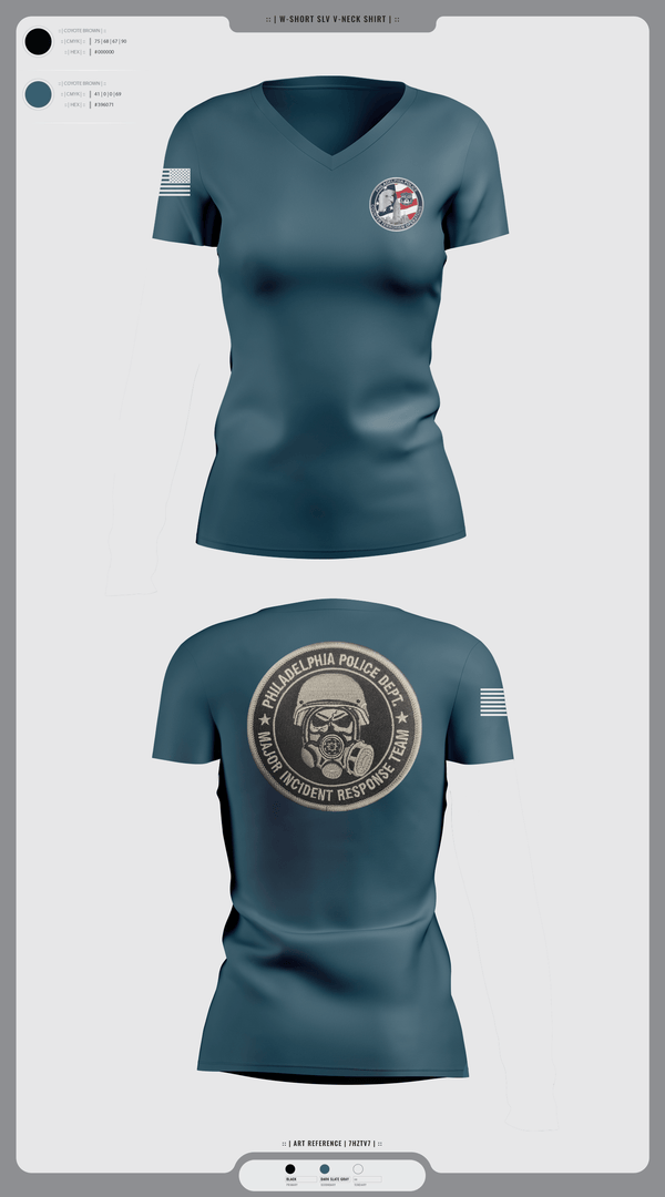 Womens Short Sleeve Vneck Shirt, Philadelphia Police Counter Terrorism Operations, Police, Teamtime, Team time, sublimation, custom sports apparel, team uniforms, spirit wear, spiritwear, sports uniforms, custom shirts, team store, custom team store, fundraiser sports, apparel fundraiser