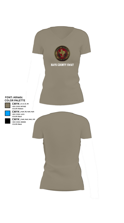 Hays County SWAT 65771365 Women's Short Sleeve V-neck Shirt - 61