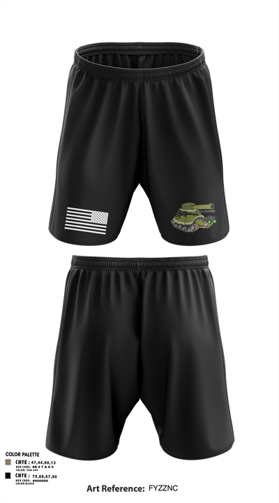 B Co 766 EN BeB 1st Platoon Armored Turtles Athletic Shorts With Pockets - 6