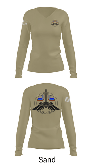 Womens Long Sleeve Vneck Shirt 1, 2-13th AVN REGT, 150U Certification Course, , Teamtime, Team time, sublimation, custom sports apparel, team uniforms, spirit wear, spiritwear, sports uniforms, custom shirts, team store, custom team store, fundraiser sports, apparel fundraiser