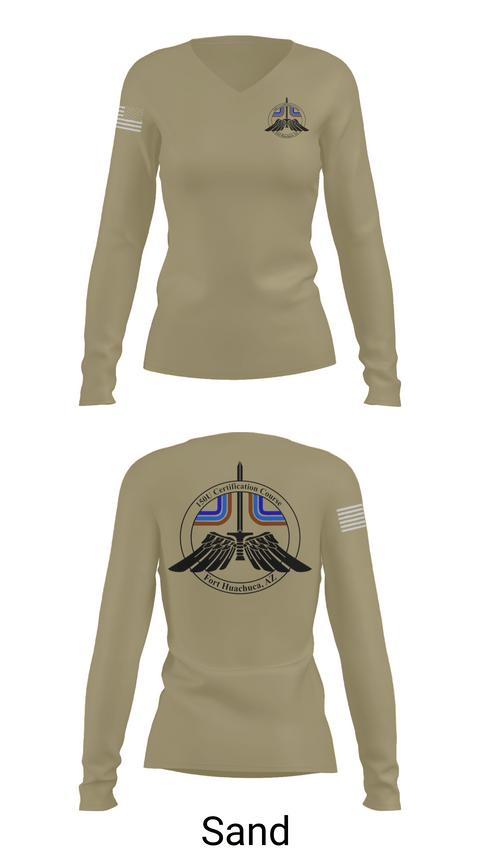 Womens Long Sleeve Vneck Shirt 1, 2-13th AVN REGT, 150U Certification Course, , Teamtime, Team time, sublimation, custom sports apparel, team uniforms, spirit wear, spiritwear, sports uniforms, custom shirts, team store, custom team store, fundraiser sports, apparel fundraiser