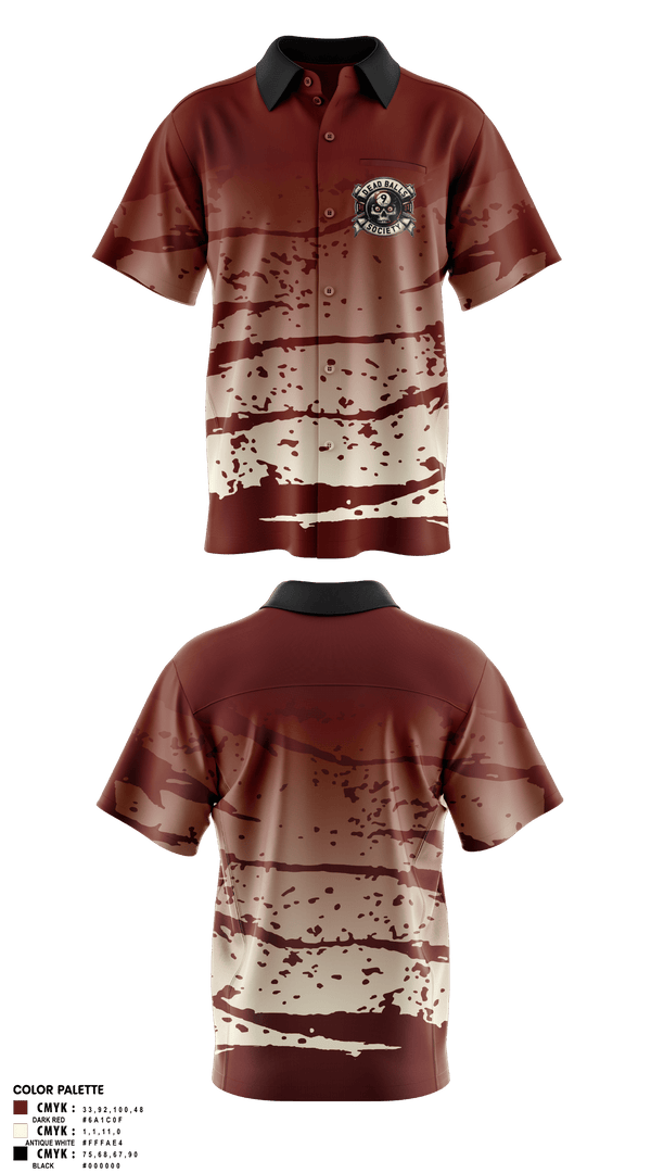 Short Sleeve Bowling Jersey, Dead Balls Society, Bowling, Teamtime, Team time, sublimation, custom sports apparel, team uniforms, spirit wear, spiritwear, sports uniforms, custom shirts, team store, custom team store, fundraiser sports, apparel fundraiser