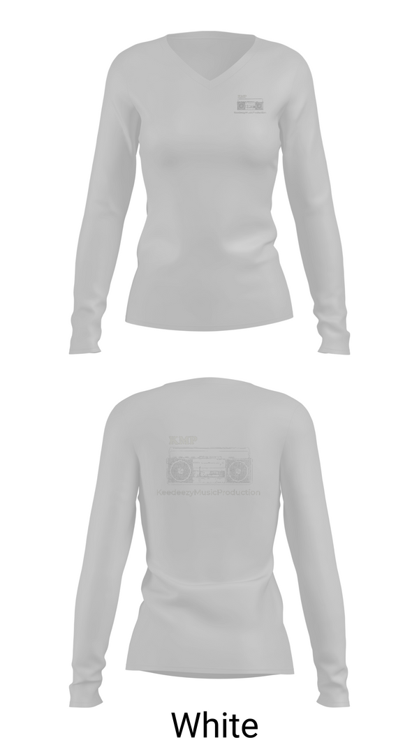 Womens Long Sleeve Vneck Shirt, Keedeezy Music Production, , Teamtime, Team time, sublimation, custom sports apparel, team uniforms, spirit wear, spiritwear, sports uniforms, custom shirts, team store, custom team store, fundraiser sports, apparel fundraiser
