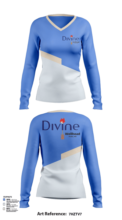 Divine 34863718 Women's Long Sleeve V-neck Shirt - 118