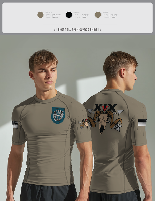 Short Sleeve Rash Guard Shirt, 5/19th SFG, National Guard, Teamtime, Team time, sublimation, custom sports apparel, team uniforms, spirit wear, spiritwear, sports uniforms, custom shirts, team store, custom team store, fundraiser sports, apparel fundraiser