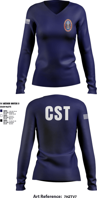 Womens Long Sleeve Vneck Shirt, 95th WMD CST, National Guard, Teamtime, Team time, sublimation, custom sports apparel, team uniforms, spirit wear, spiritwear, sports uniforms, custom shirts, team store, custom team store, fundraiser sports, apparel fundraiser