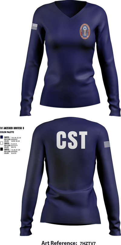 95th WMD CST 43629345 Women's Long Sleeve V-neck Shirt - 7