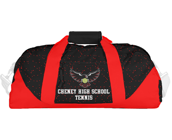 Duffle Bag, Cheney High School Tennis, Tennis, Teamtime, Team time, sublimation, custom sports apparel, team uniforms, spirit wear, spiritwear, sports uniforms, custom shirts, team store, custom team store, fundraiser sports, apparel fundraiser