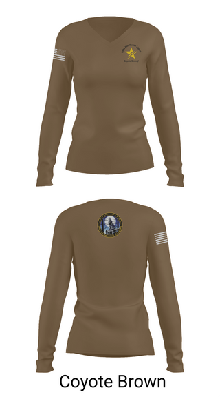 Womens Long Sleeve Vneck Shirt, USAG Fort Hunter Liggett, Army, Teamtime, Team time, sublimation, custom sports apparel, team uniforms, spirit wear, spiritwear, sports uniforms, custom shirts, team store, custom team store, fundraiser sports, apparel fundraiser