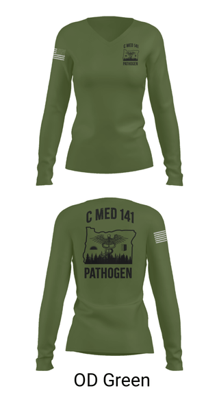 Womens Long Sleeve Vneck Shirt, C MED 141, National Guard, Teamtime, Team time, sublimation, custom sports apparel, team uniforms, spirit wear, spiritwear, sports uniforms, custom shirts, team store, custom team store, fundraiser sports, apparel fundraiser