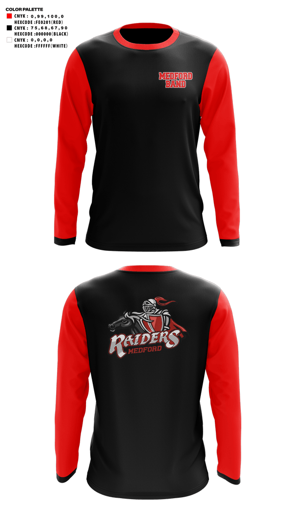 Long Sleeve Performance Shirt, Medford Area Senior High School Band, Spirit Store, Teamtime, Team time, sublimation, custom sports apparel, team uniforms, spirit wear, spiritwear, sports uniforms, custom shirts, team store, custom team store, fundraiser sports, apparel fundraiser