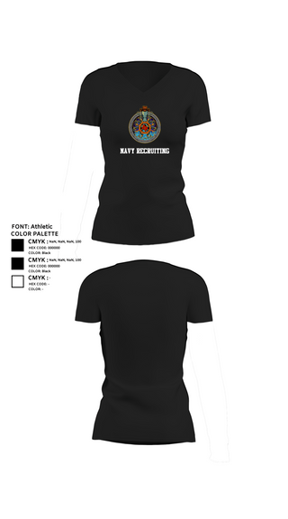 Womens Short Sleeve Vneck Shirt, Navy Recruiting, , Teamtime, Team time, sublimation, custom sports apparel, team uniforms, spirit wear, spiritwear, sports uniforms, custom shirts, team store, custom team store, fundraiser sports, apparel fundraiser