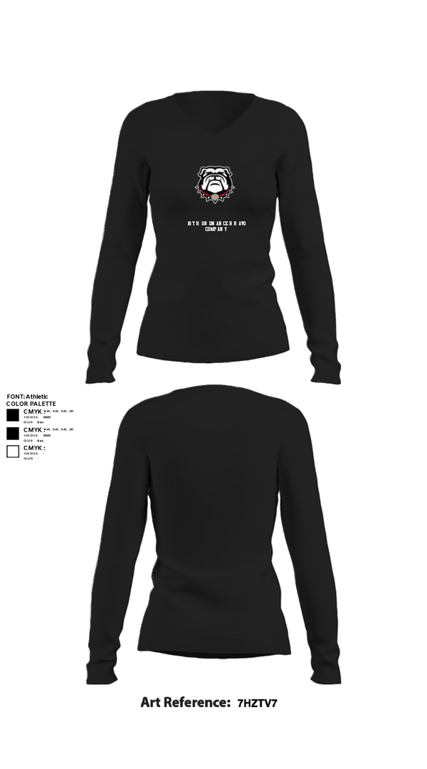 Women's Long Sleeve Vneck Shirt, 16TH ordnance Bravo Company, , Teamtime, Team time, sublimation, custom sports apparel, team uniforms, spirit wear, spiritwear, sports uniforms, custom shirts, team store, custom team store, fundraiser sports, apparel fundraiser