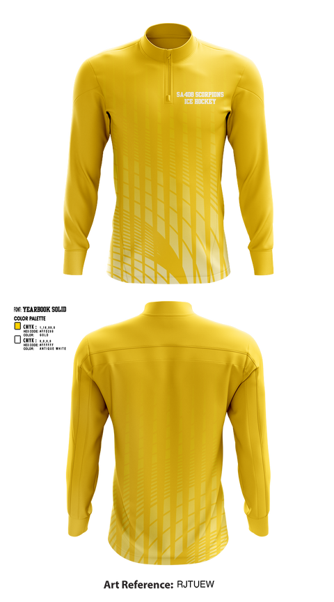 Quarter Zip Jacket, SA408 Scorpions, Ice Hockey, Teamtime, Team time, sublimation, custom sports apparel, team uniforms, spirit wear, spiritwear, sports uniforms, custom shirts, team store, custom team store, fundraiser sports, apparel fundraiser
