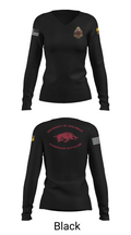 University of Arkansas Army ROTC - Razorback Battalion 15416563 Women's Long Sleeve V-neck Shirt - 37