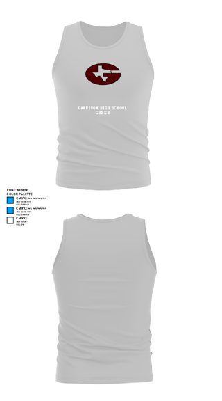 Tank Top, Garrison High School Cheer, Cheer, Teamtime, Team time, sublimation, custom sports apparel, team uniforms, spirit wear, spiritwear, sports uniforms, custom shirts, team store, custom team store, fundraiser sports, apparel fundraiser