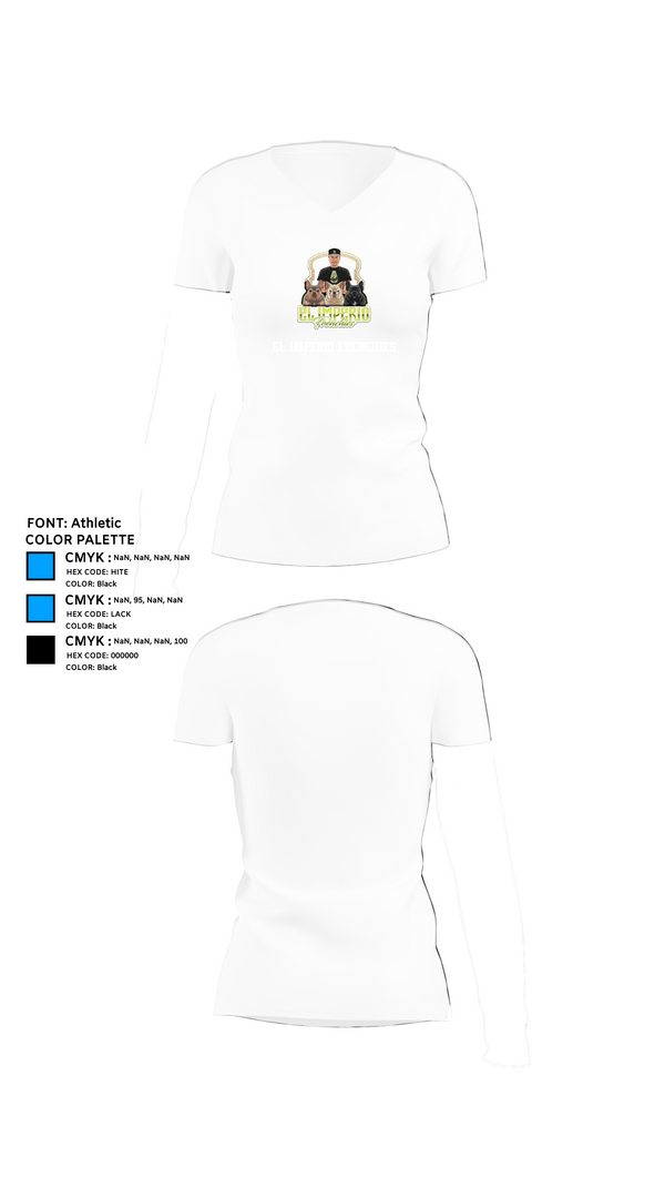 Womens Short Sleeve Vneck Shirt, EL IMPERIO FRENCHIES, , Teamtime, Team time, sublimation, custom sports apparel, team uniforms, spirit wear, spiritwear, sports uniforms, custom shirts, team store, custom team store, fundraiser sports, apparel fundraiser