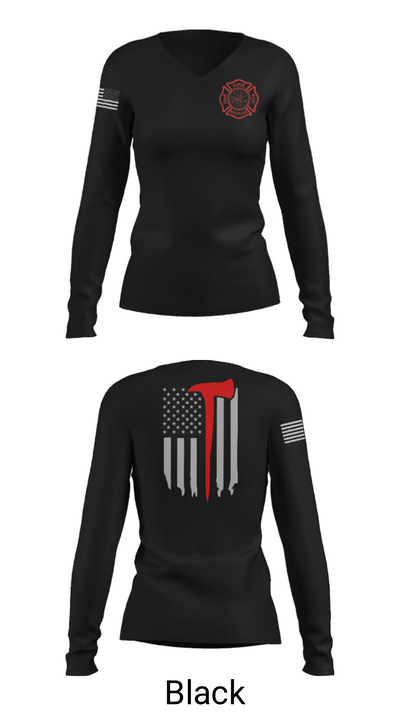 Okay Fire & Rescue 91150709 Women's Long Sleeve V-neck Shirt - 23