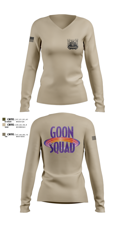 92nd Engineers 80974269 Women's Long Sleeve V-neck Shirt - 4