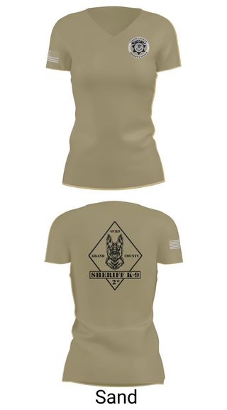 Womens Short Sleeve Vneck Shirt, GCSO K9, , Teamtime, Team time, sublimation, custom sports apparel, team uniforms, spirit wear, spiritwear, sports uniforms, custom shirts, team store, custom team store, fundraiser sports, apparel fundraiser